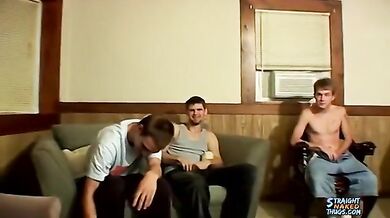 Wild Teen Enjoys A Cock Stroking Session With Friends