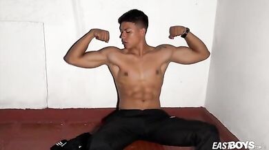 Hot latino boy with big abs and big dick