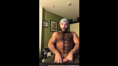 Hairy Lumberjack Masturbates, Showing Off His Cock