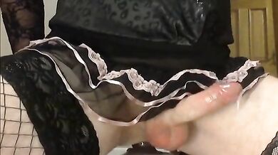 Multiple Orgasms: Amateur Crossdresser Cums Hard