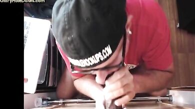 Moustache cocksucking BBC in gloryhole