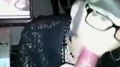 Crossdressing Secretary Gives Amateur Blowjob on Webcam