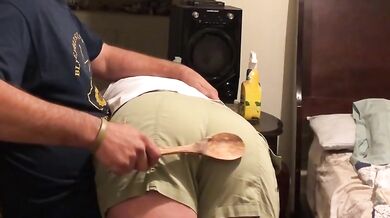 Fat bottom Erika tearful hairbrush spanking