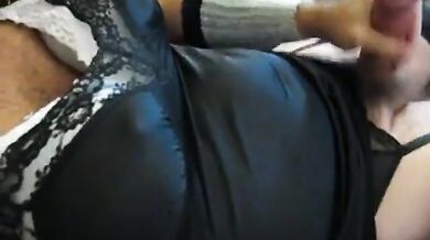 Big Cock Crossdresser Cums in Girl's Lingerie