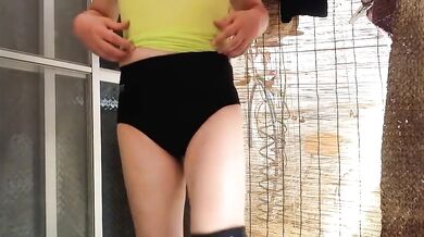 Volleyball Shorts: Asian Crossdresser Strips
